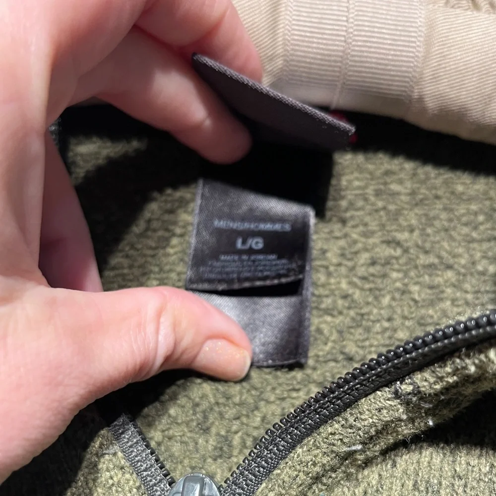 The North Face Quarter Zip Pullover Fleece Sweater Green Sz LG